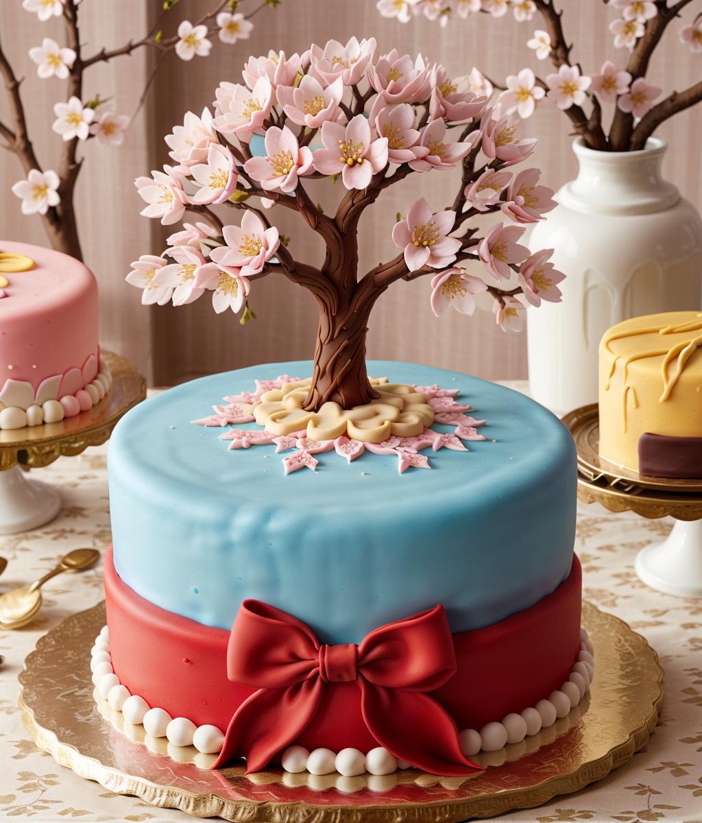 Cherry Blossom Birthday Cake - CakeCentral.com